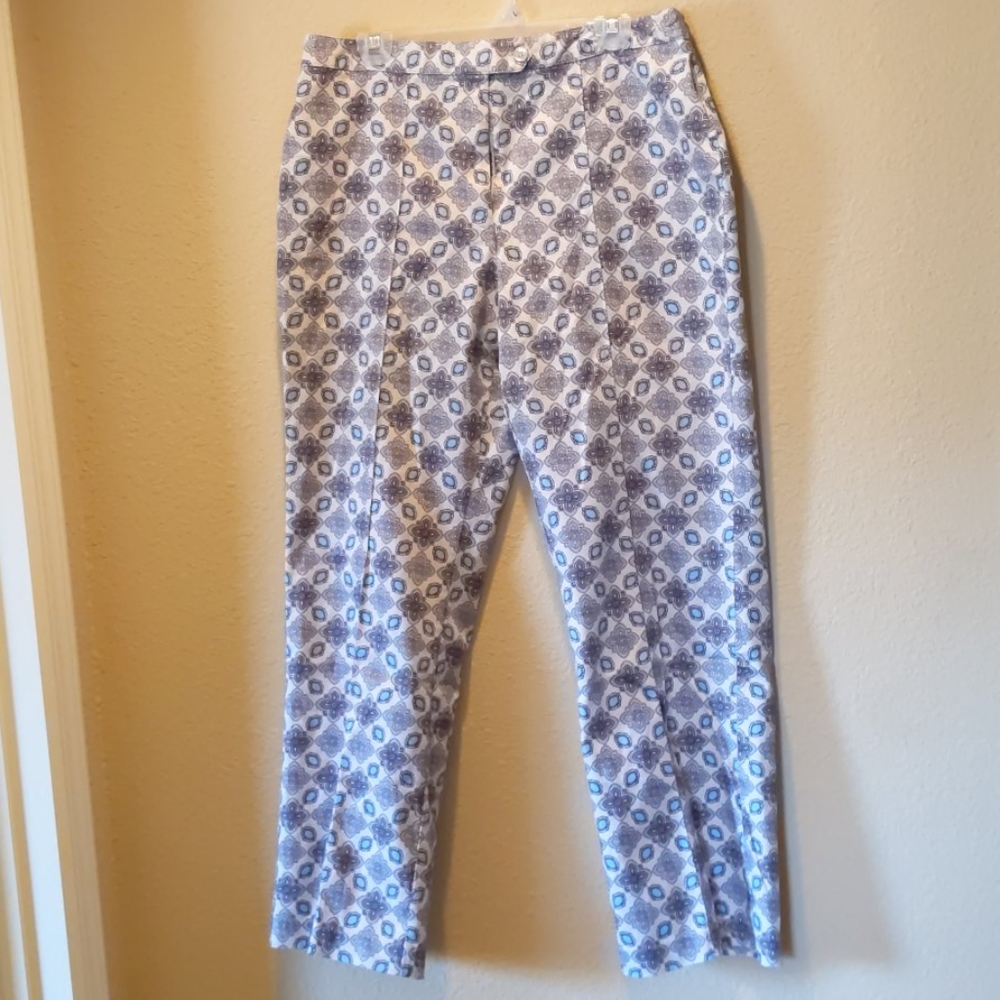 Worthington stretch sz 16 pants.print grey&blue